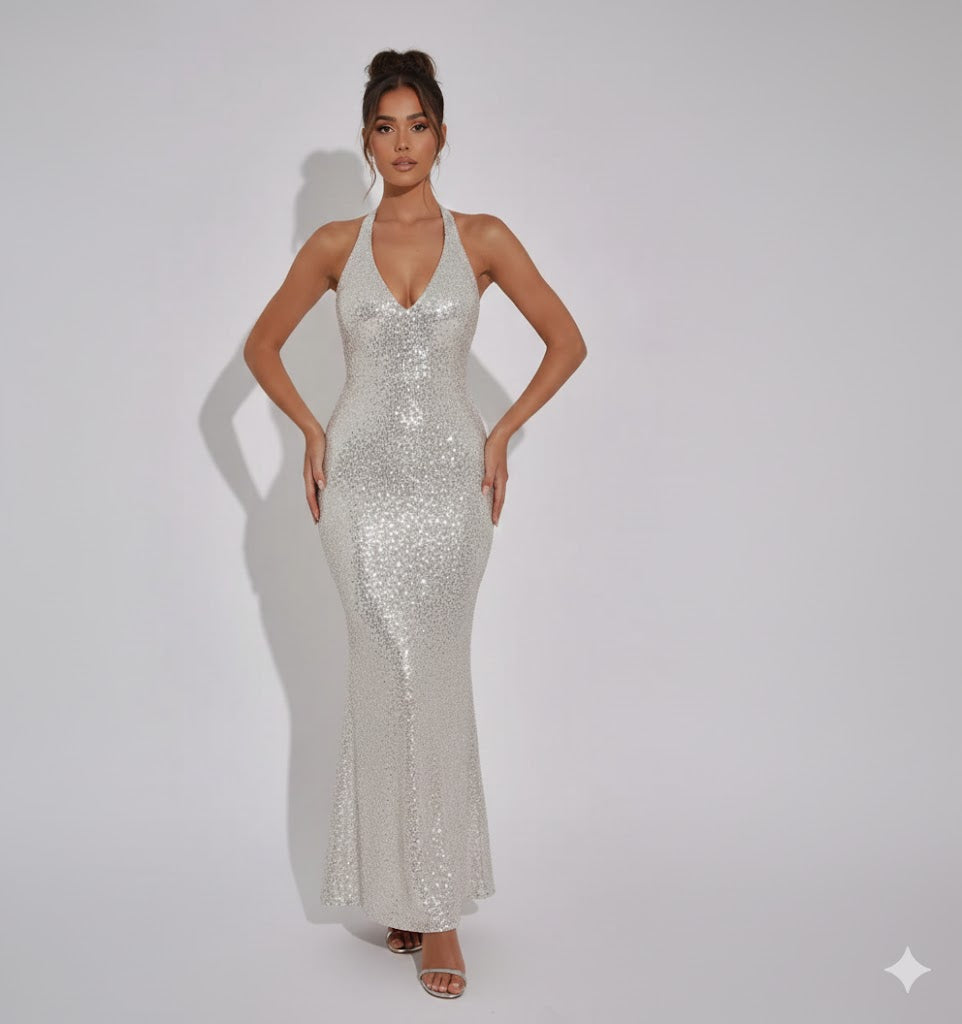 Vestido de Mujer con Cuello Halter